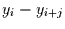 $y_{i}-y_{i+j}$