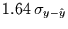 $1.64\,\sigma_{y-\hat{y}}$