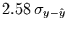 $2.58\,\sigma_{y-\hat{y}}$