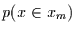 $p(x\in x_{m})$