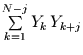 $\sum\limits_{k=1}^{N-j} Y_{k}\,Y_{k+j}$