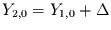 $Y_{2,0}=Y_{1,0}+\Delta$