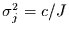 $\sigma_{j}^{2}=c/J$