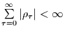 $\sum\limits_{\tau=0}^{\infty}\left\vert \rho_{\tau}\right\vert<\infty$