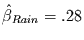 $\hat{\beta}_{Rain}=.28$