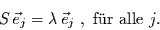 \begin{displaymath}
S \vec{e}_{j} =\lambda \vec{e}_{j} ,\mbox{ f\uml {u}r alle } j.
\end{displaymath}