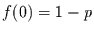 $f(0)=1-p$