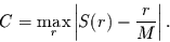 \begin{displaymath}
C=\max_{r}\left\vert S(r) - \frac{r}{M} \right\vert.
\end{displaymath}