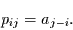 \begin{displaymath}
p_{ij}=a_{j-i}.
\end{displaymath}