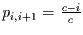 $p_{i,i+1}=\frac{c-i}{c}$