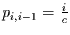 $p_{i,i-1}=\frac{i}{c}$