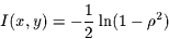 \begin{displaymath}
I(x,y)= -\frac{1}{2}\ln(1-\rho^{2})
\end{displaymath}
