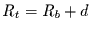 $R_{t}=R_{b}+d$